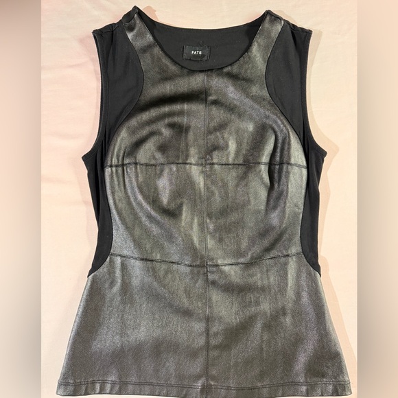 Fate Tops - Fate Women's Metallic Black Sleeveless Blouse